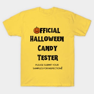 Official Halloween Candy Tester Orange and Yellow T-Shirt